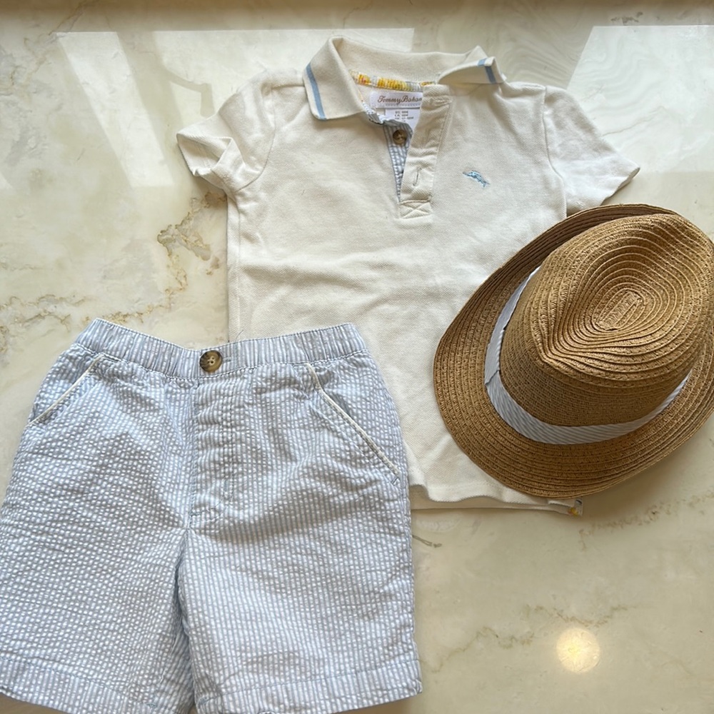 Three piece polo & shorts set